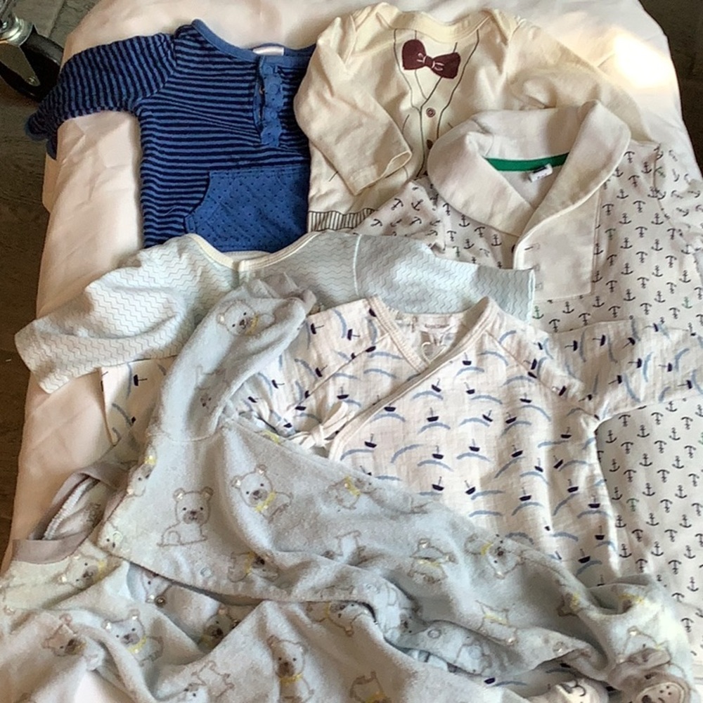 Baby Boy Lot of 6 Onesies Size 0-3 Months See Other Listings & Maternity Clothes